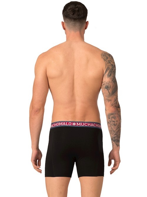 Muchachomalo Light Cotton Solid zwart/rood boxershort