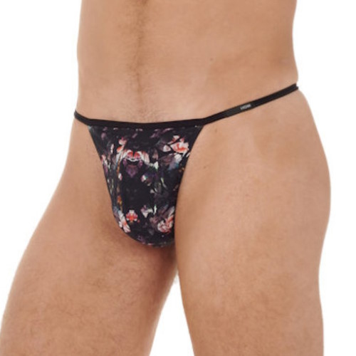 HOM Sebastian zwart/print heren string