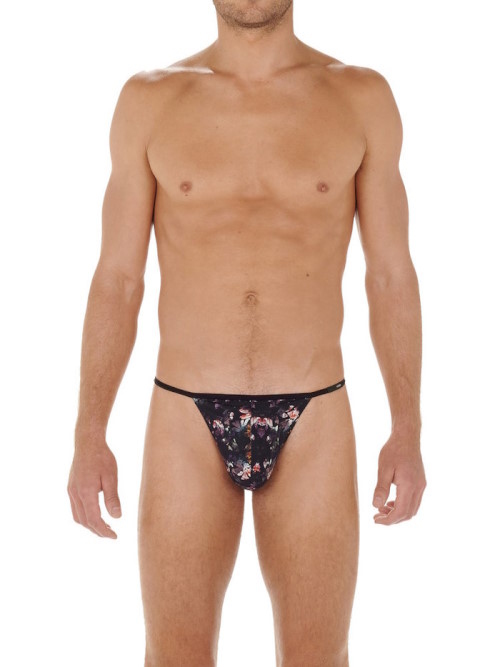 HOM Sebastian zwart/print heren string