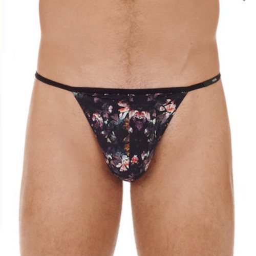 HOM Sebastian zwart/print heren string