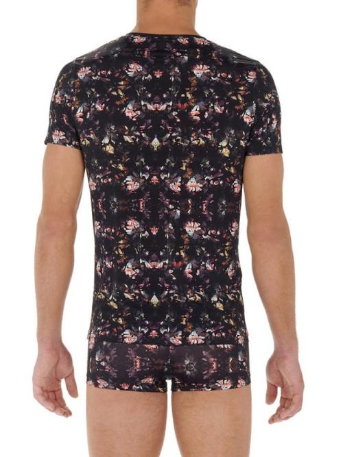 HOM Sebastian zwart/print shirt