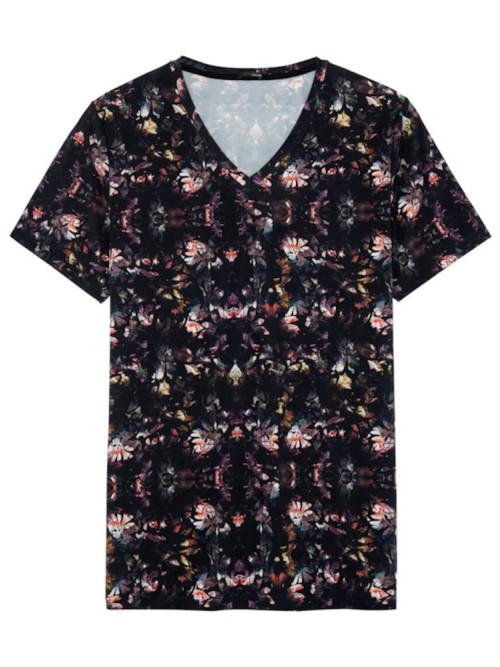 HOM Sebastian zwart/print shirt