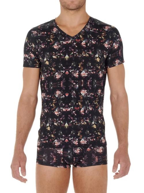 HOM Sebastian zwart/print shirt