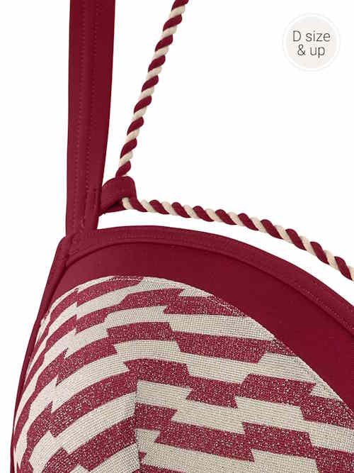 Marlies Dekkers Badmode Neptuna rood/print voorgevormde bikinitop