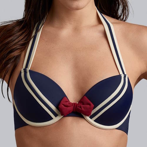Marlies Dekkers Badmode Sailor Mary marine blauw/ivoor push up bikinitop