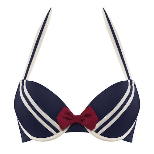 Marlies Dekkers Badmode Sailor Mary marine blauw/ivoor push up bikinitop