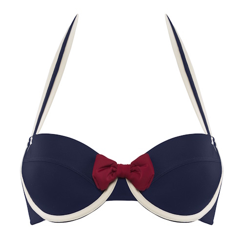 Marlies Dekkers Badmode Sailor Mary marine blauw/ivoor voorgevormde bikinitop