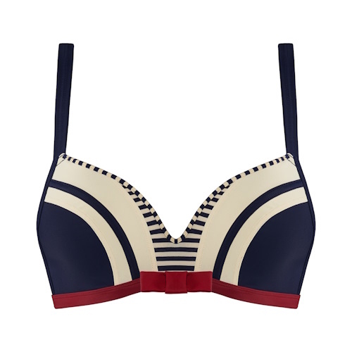Marlies Dekkers Badmode Starboard marine blauw/rood push up bikinitop
