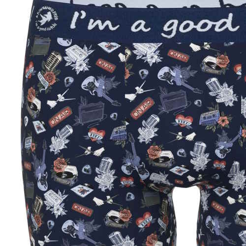 A Fish Named Fred Tattoo Rock & Roll  marine blauw/print boxershort