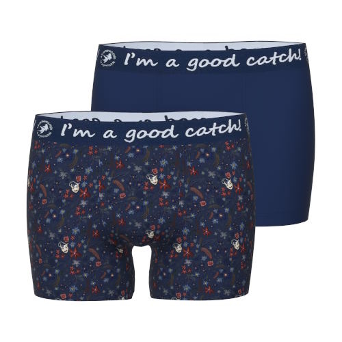 A Fish Named Fred Masks marine blauw/print boxershort