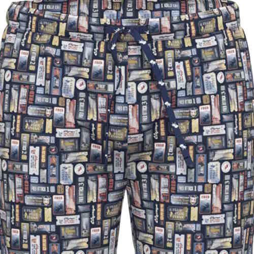 A Fish Named Fred Cinema Tickets marine blauw/print pyjamabroek