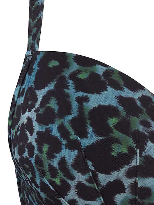 Marlies Dekkers Badmode Panthera zwart/groen push up bikinitop