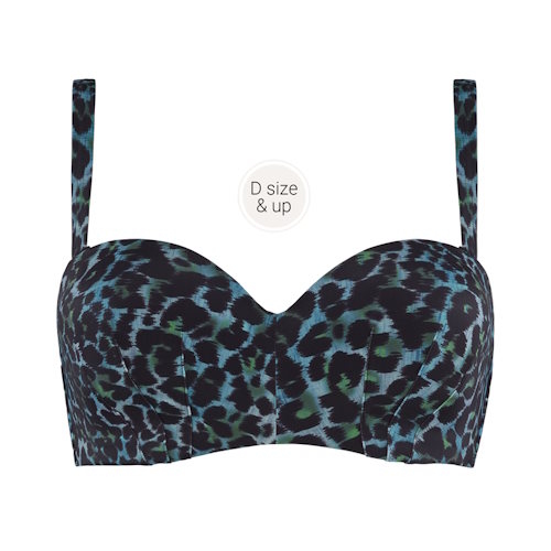Marlies Dekkers Badmode Panthera zwart/groen voorgevormde bikinitop
