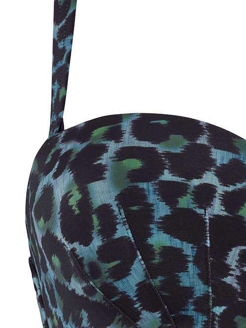 Marlies Dekkers Badmode Panthera zwart/groen voorgevormde bikinitop