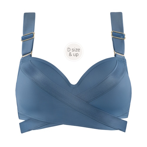Marlies Dekkers Badmode Cache Coeur jeans blauw voorgevormde bikinitop