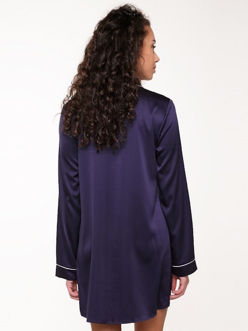 LingaDore Night Blue Ribbon marine blauw nachthemd