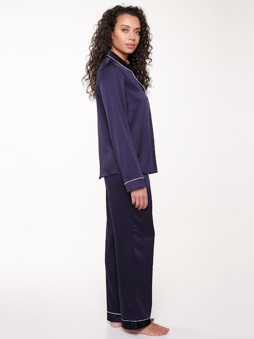 LingaDore Night Blue Ribbon marine blauw pyjama
