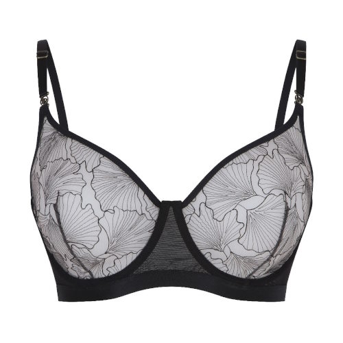 LingaDore Black Flower zwart niet voorgevormde bh