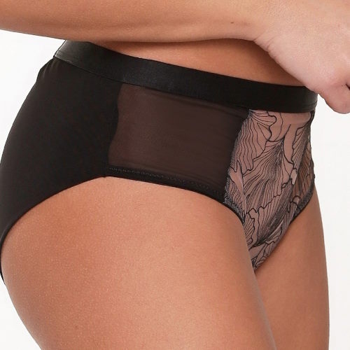 LingaDore Black Flower zwart short