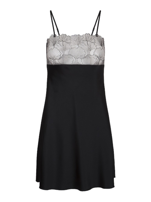 LingaDore Night Black Flower zwart slipdress
