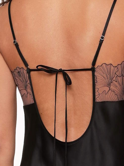 LingaDore Night Black Flower zwart slipdress