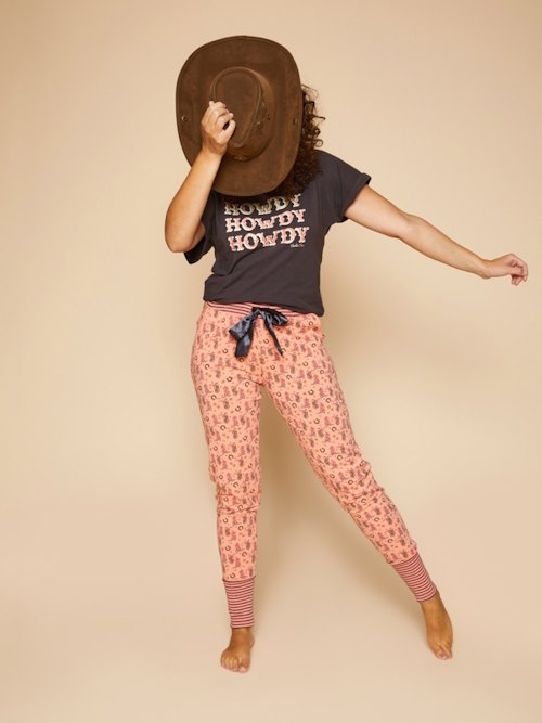 Charlie Choe T- Howdy oranje/print pyjamabroek