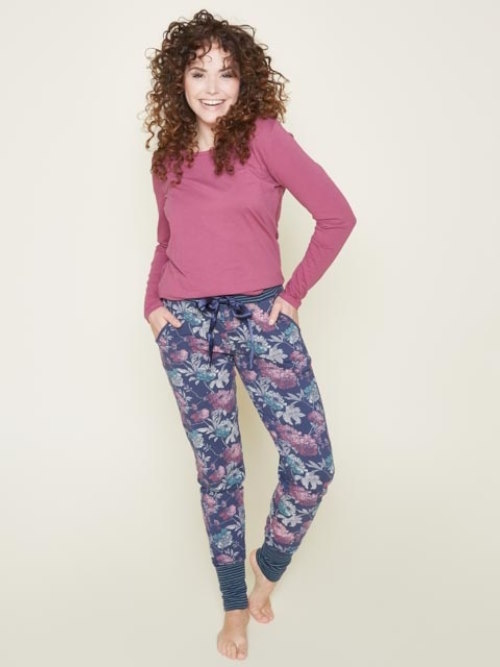 Charlie Choe Cold Days blauw/print pyjamabroek