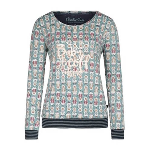 Charlie Choe Cold Days groen/print slaapshirt