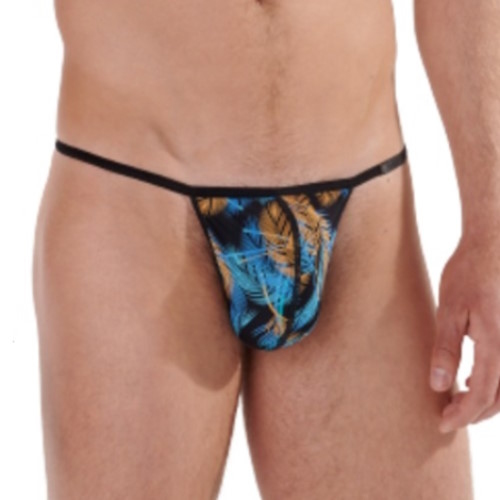 HOM Chico blauw/print heren string