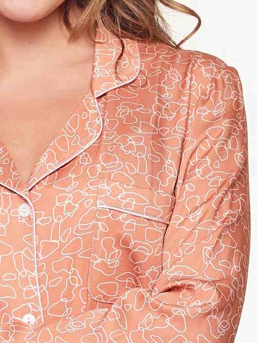 LingaDore Night  Bisque Autumn bruin/print nachthemd