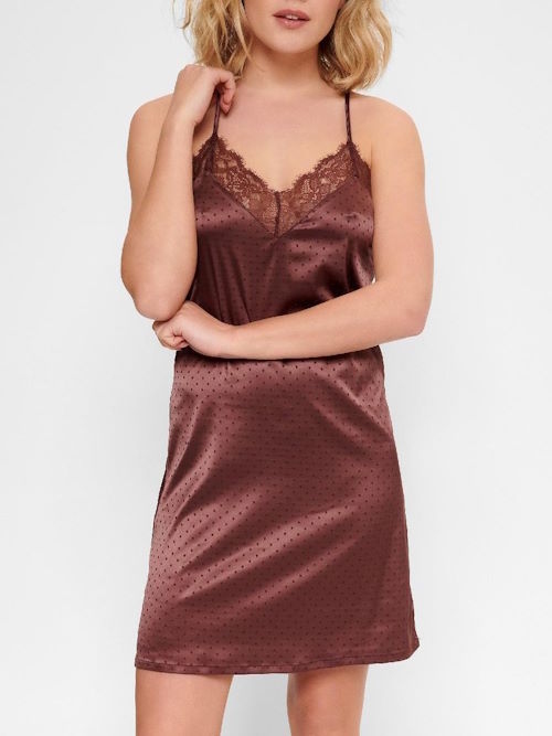 LingaDore Night Brown Dots bruin slipdress