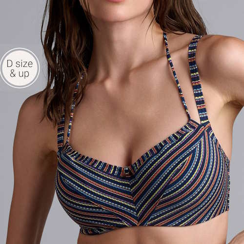 Marlies Dekkers Badmode Holi Vintage marine blauw/print soft-cup bikinitop