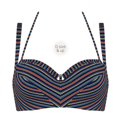 Marlies Dekkers Badmode Holi Vintage marine blauw/print soft-cup bikinitop