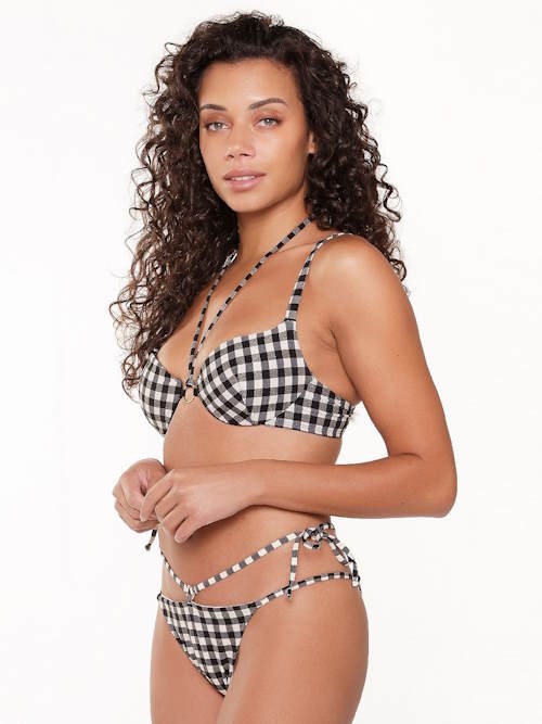 LingaDore Beach Square Print zwart/wit bikini broekje