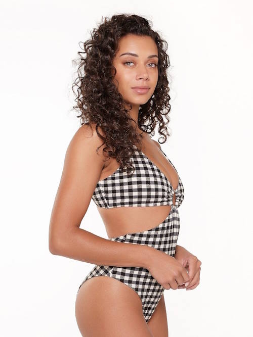 LingaDore Beach Square Print zwart/wit badpak