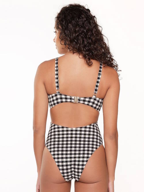 LingaDore Beach Square Print zwart/wit badpak
