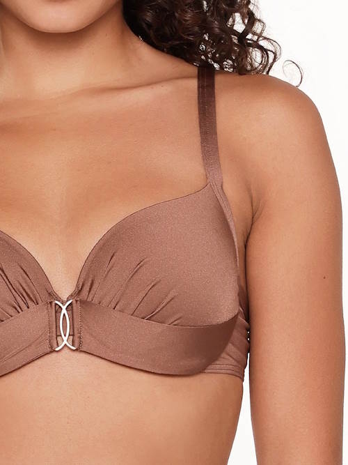 LingaDore Beach Nutshell bruin voorgevormde bikinitop