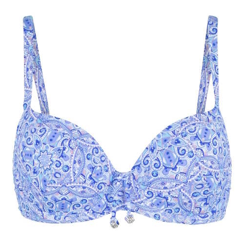 LingaDore Beach  All About The Details blauw/print voorgevormde bikinitop