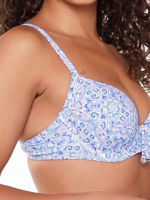 LingaDore Beach  All About The Details blauw/print voorgevormde bikinitop