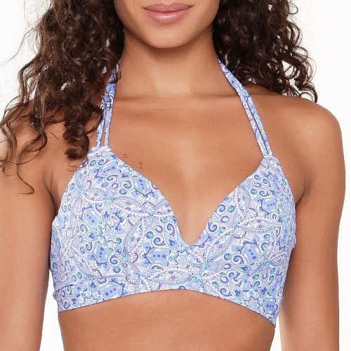 LingaDore Beach  All About The Details blauw/print voorgevormde bikinitop