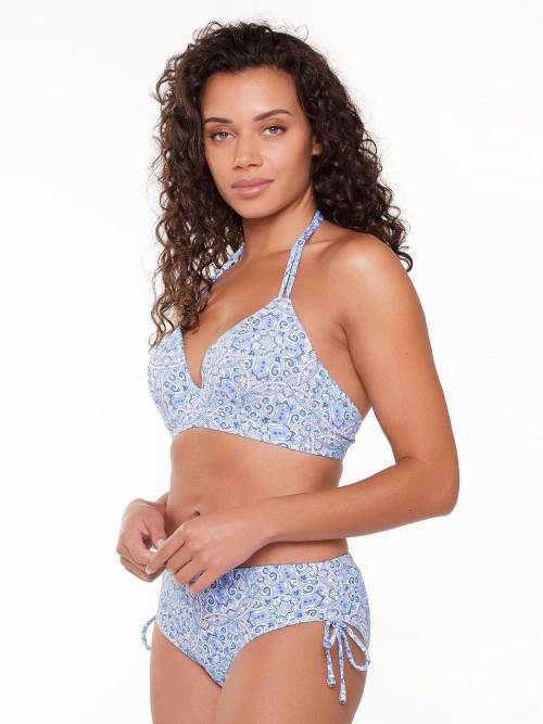 LingaDore Beach  All About The Details blauw/print voorgevormde bikinitop