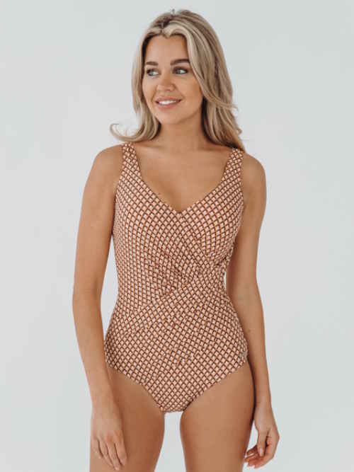 Bomain Marrakesh bruin/roze badpak