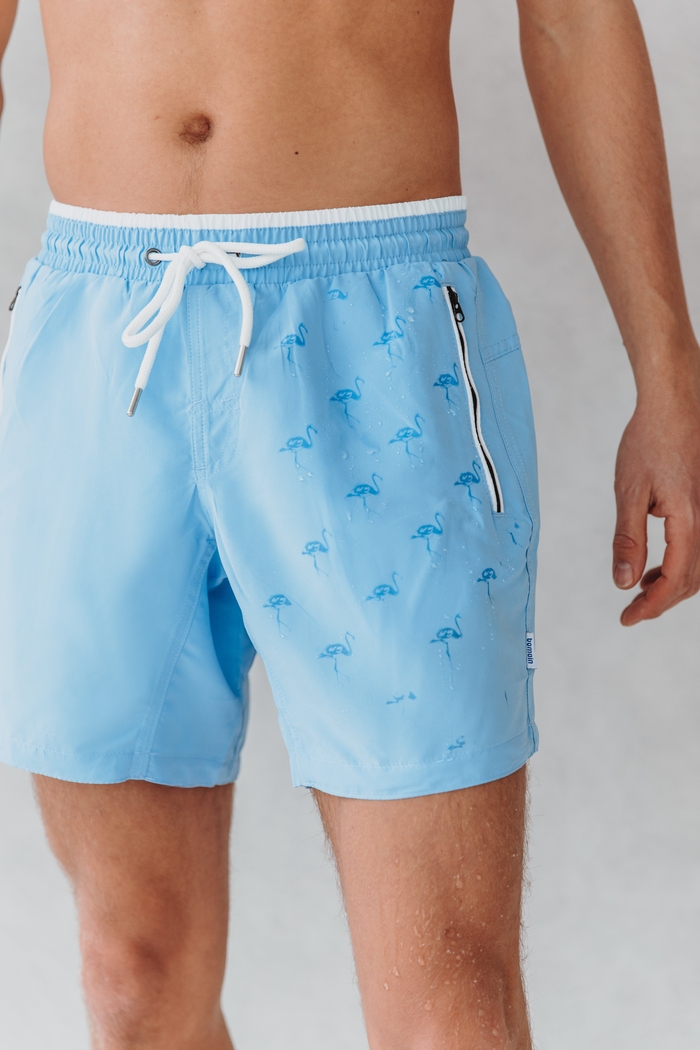 Bomain Magic Flamingo blauw/print zwemshort