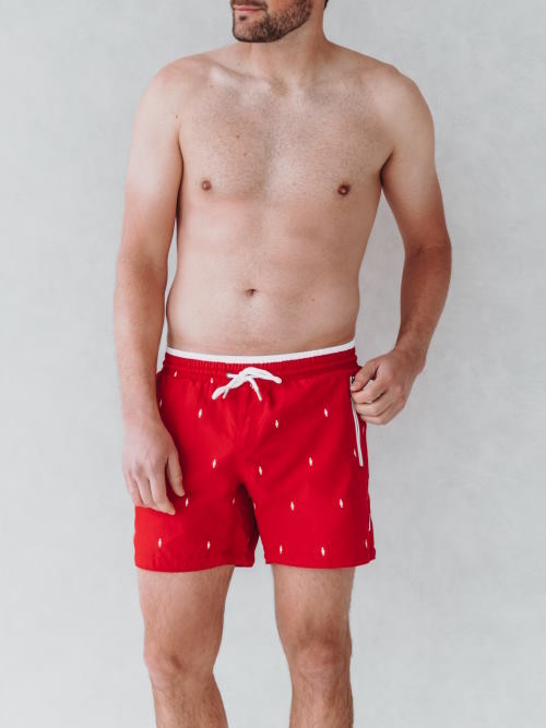 Bomain Basic rood/wit zwemshort