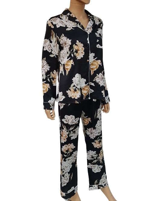 LingaDore Night Blossom zwart/print pyjama