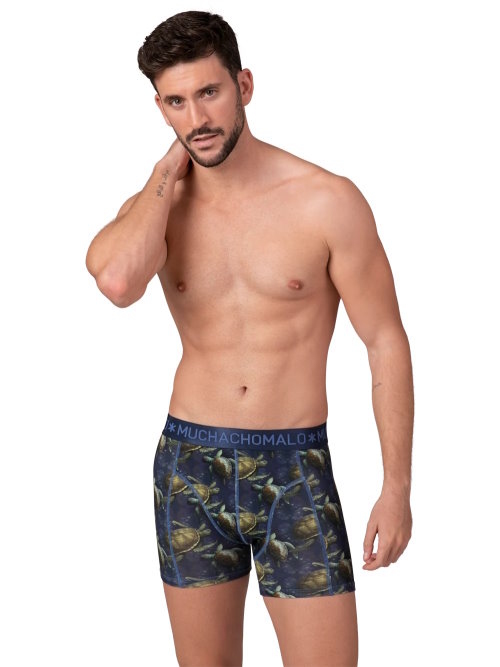 Muchachomalo Turtles blauw/print modal boxershort