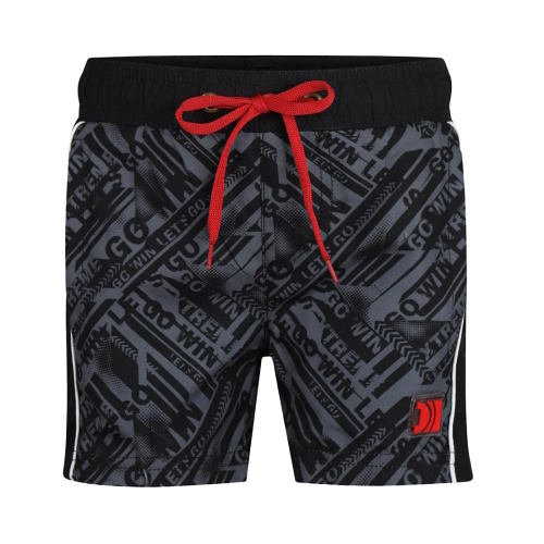  DJ DutchJeans Tekst zwart/grijs zwemshort