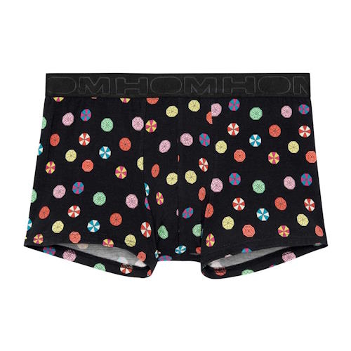 HOM Fabian zwart/print katoenen trunk