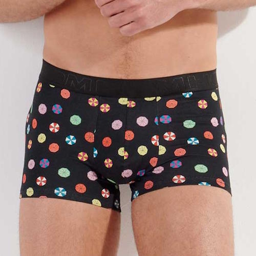 HOM Fabian zwart/print katoenen trunk
