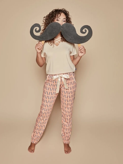 Charlie Choe Retro nights crème pyjamabroek